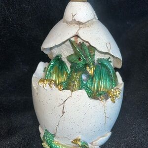 Green Dragon in Egg Incense Burner